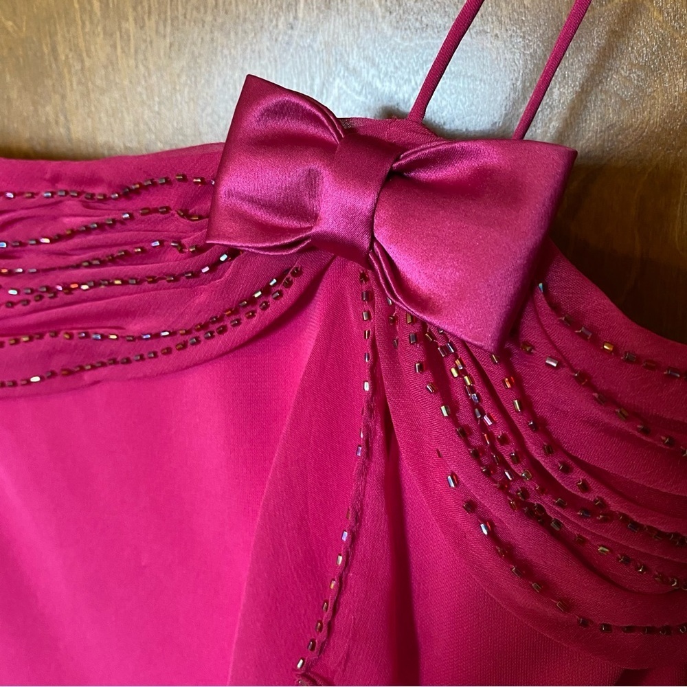 90s De Laru collection pink embroidered dress with bow - Picture 4 of 7